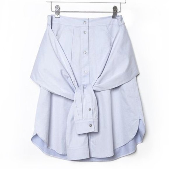 T by Alexander Wang cotton shirt sleeve midi skirt